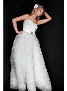 A Line Strapless Floor Length Prom Party Dress