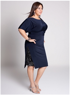 Concise Beaded Appliques Sheath Knee Length Round Neckline Mother Of The Bride Dress