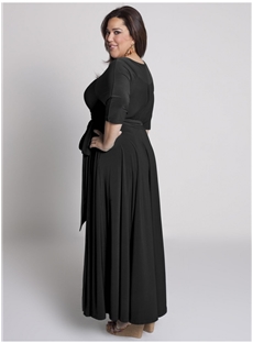 Attractive A Line Tea Length V Neck 3 4 Sleeves Mother Of The Bride Dress