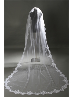 Faddish Cathedral Stryle Lace Wedding Veil