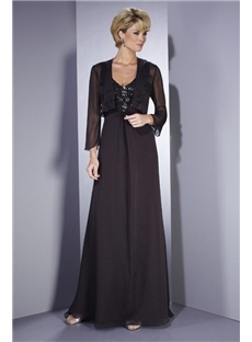 Fabulous Beaded V Neck Sheath Column Floor Length Straps Mother Of The Bride Dresses