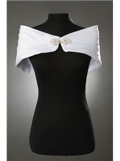 Brilliant Ladys Wedding Evening Shawl With Rhinestone Button