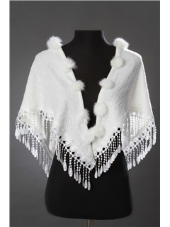 Luxurious Triangular Vines Pattern Ladys Wedding Evening Shawl With Tassels