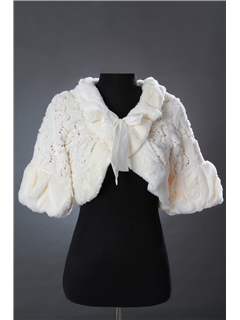 Gorgeous Hollowed Out Ladys Wedding Evening Jackets With Sequins
