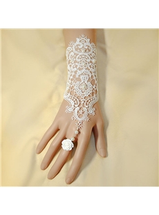 Luxurious New Arriver Lace Pearl Flower Wedding Glove