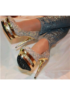 Hot Luxurious Rhinestone Platform Stiletto Heels