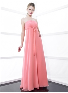 Graceful Ribbons Sashes A Line Strapless Floor Length Bridesmaid Dresses