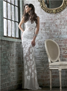 Boutique Embroidery Sheath Floor Length Backless Formal Dress