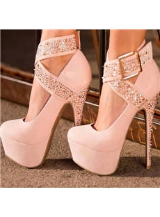 Fashionable Ankle Wrap Platform Heels