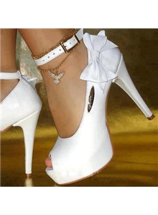 Glaring Rose Metal Ankle Strap Platform Heels