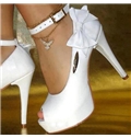 Glaring Rose Metal Ankle Strap Platform Heels
