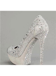 New Arrival Luxurious Rhinestone Decoration High Heel Shoes