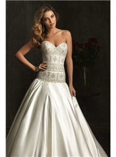 Beautiful Embellished Ballgown Strapless Sweetheart Neckline Beading Lace Wedding Dress