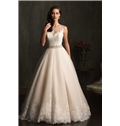 Exquisite Ball Gown Sheer Illusion Bateau Neckline Beading Crystal Belt Lace Appliques Wedding Dress