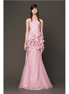 Dramatic Unique Empire Strapless Ruffled Wedding Dress