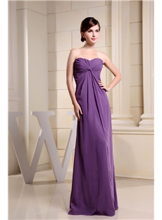 Simple A Line Strapless Bridesmaid Dresses Empire Ruched Long Dress