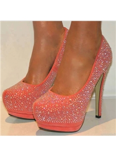 Sparkle Pink Rhinestone Sky High Stiletto Heels
