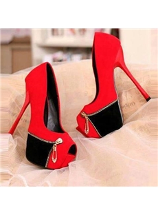 Cool Show Contrast Colour Platform High Heels
