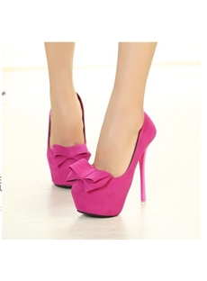Cute Pink Platform Heels With Bowties