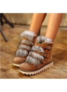 Warm And Comfortable Snow Boots With Buckle