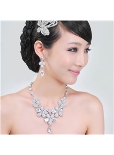 Hot Selling Alloy With Rhinestone Including Headwear Necklace And Earrings