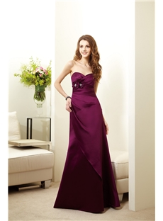 Fabulous Ruched Flowers A Line Sweetheart Neckline Floor Length Bridesmaid Dresses