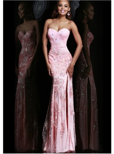 Gorgeous Sweetheart Embroidery Zipper Up Sheath Floor Length Evening Formal Prom Dress