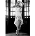 Lovely Short Lace Strapless Wedding Dress