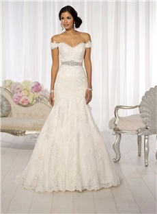Hot Sale Mermaid Off The Shoulder Lace Gown Wedding Dresses