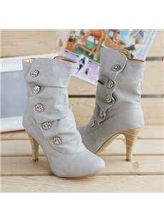 Gorgeous High Heels Boots With Buttons