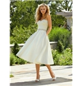 A Line Taffeta Short Wedding Dresses New Arrival Ivory Dress