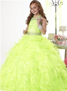 Wholesale New Halter Keywest Flower Girl Dresses Girls Winning Gowns