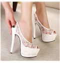 Fashion Concise Peep Toe Platform Wedding Shoes