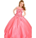 Cute Ball Gown Girls Pageant Dresses Sheer Back Designers