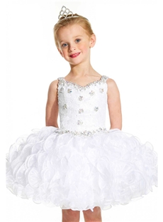 Cute Little Ball Gown Baby Girl Dresses With Organza Ruffles