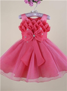 Cute A Line Flower Girls Dresses With Flower Petal Little Gown