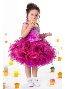 Adorable Purple Embroidery Floral Knee Length Flower Girl Dresses Kids Dress