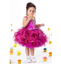 Adorable Purple Embroidery Floral Knee Length Flower Girl Dresses Kids Dress