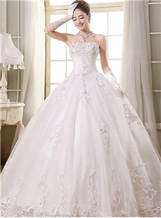 Charming Princess Sweetheart Neckline Lace Up Beading Appliques Wedidng Dress