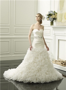 New Arrival Princess Strapless Sweetheart Bodice Soft Airy Organza Skirt Beaded Sash Pleated Wedding Dress New Arrival Princess Strapless Sweetheart Bodice Soft Airy Organza Skirt Beaded Sash Pleated Wedding Dress