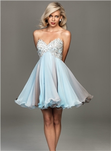 Exquisite A Line Sweetheart Strapless Beading Homecoming Cocktail Dress