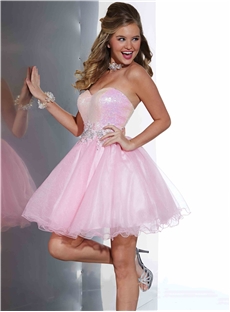 Eye Catching Sweetheart Appliques Short Sweet 16 Prom Dress
