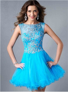 Exquisite Appliques Zipper Up Sweet 16 Homecoming Short Dress