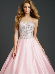 Eye Popping Princess Strapless Sweetheart Shimmering Beads Bodice Zip Up Back Closure Wedding Dresses