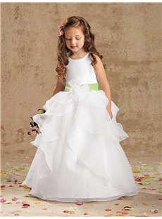 Fashion A Line Scoop Floor Length Flower Girl Dress
