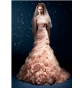 Amazing Trumpet Mermaid Strapless Chapel Train Ruffles Wedding Dress