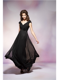 V Neck Off The Shoulder Floor Length A Line Bridesmaid Dress