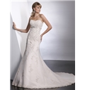 Noble Sheath Column Strapless Chapel Train Wedding Dress
