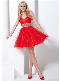 Shinning A Line Sweetheart Mini Short Prom Homecoming Sweet Sixteen Dress