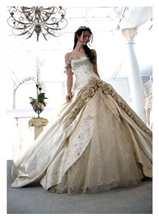 Stylish Elegant One-shoulder Ball Gown Royal Wedding Dress